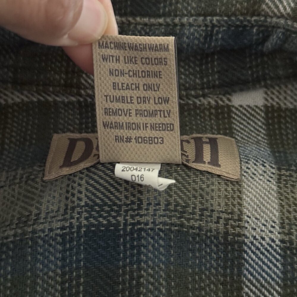 Duluth Trading Co. Flannel Shirt Men’s M Green Blue Plaid Long Sleeve - Picture 6 of 9